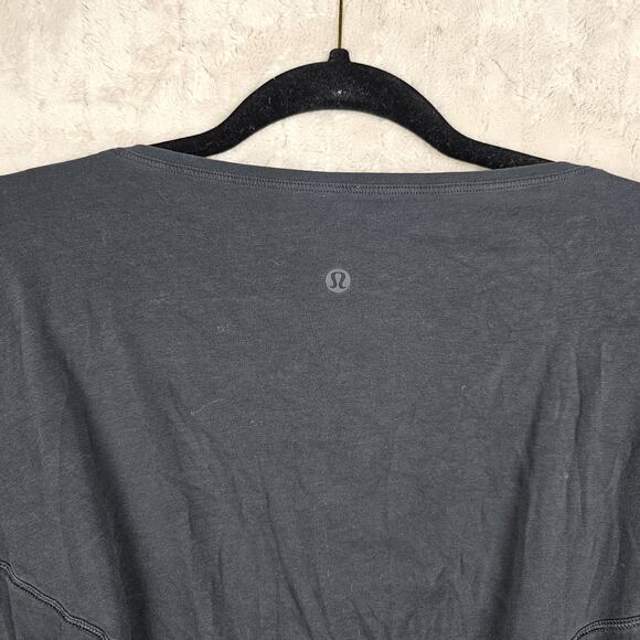 Lululemon Back In Action Shirt 8 Cotton Athleisure Gym Workout Breathable Black - Picture 4 of 6